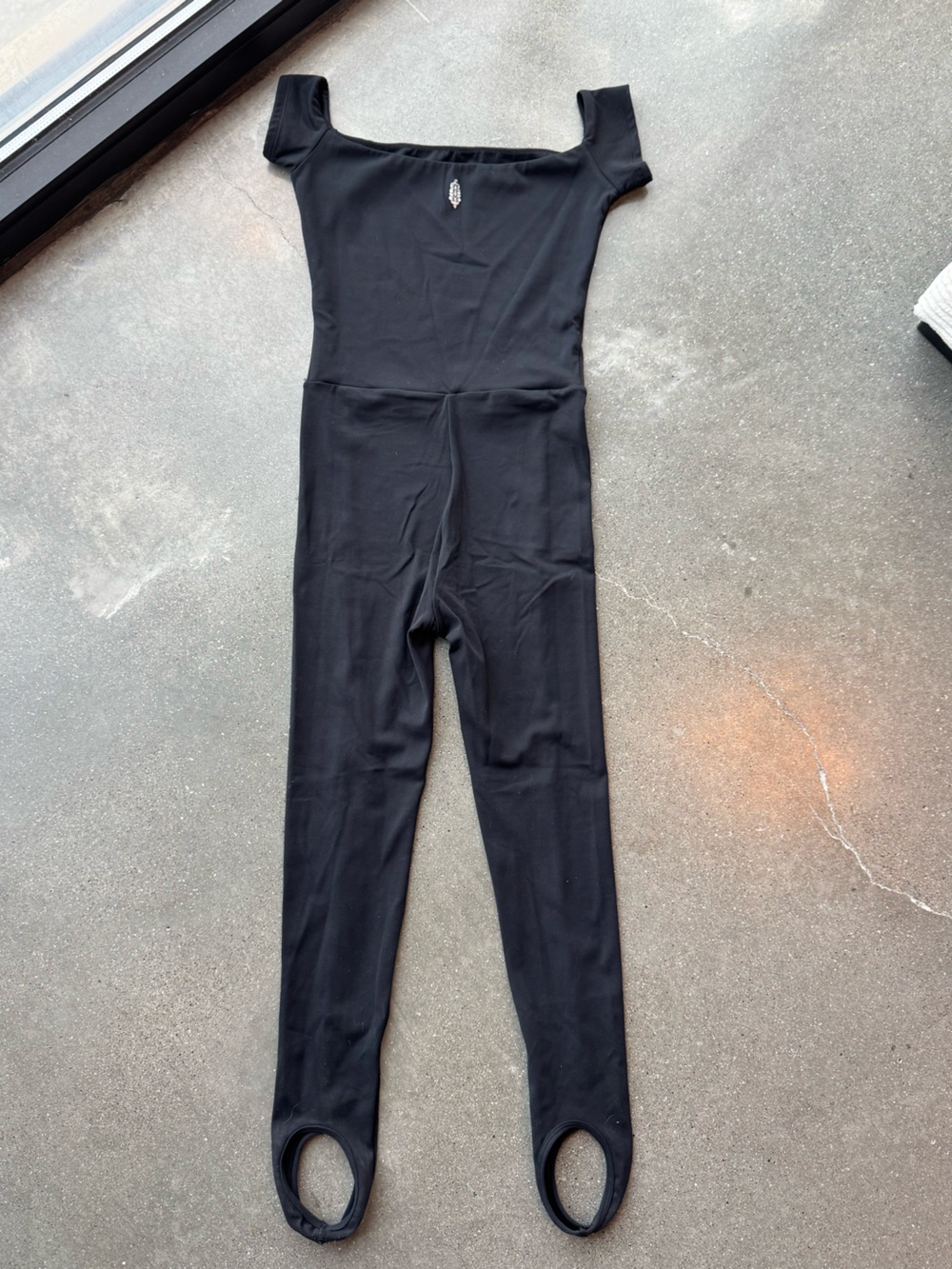 FP Movement by Free People Black Square-Neck Stirrup Jumpsuit NWOT - Picture 2 of 2